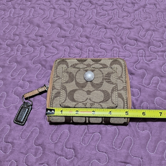 Coach Signature Small Zip Around Wallet - Picture 12 of 12